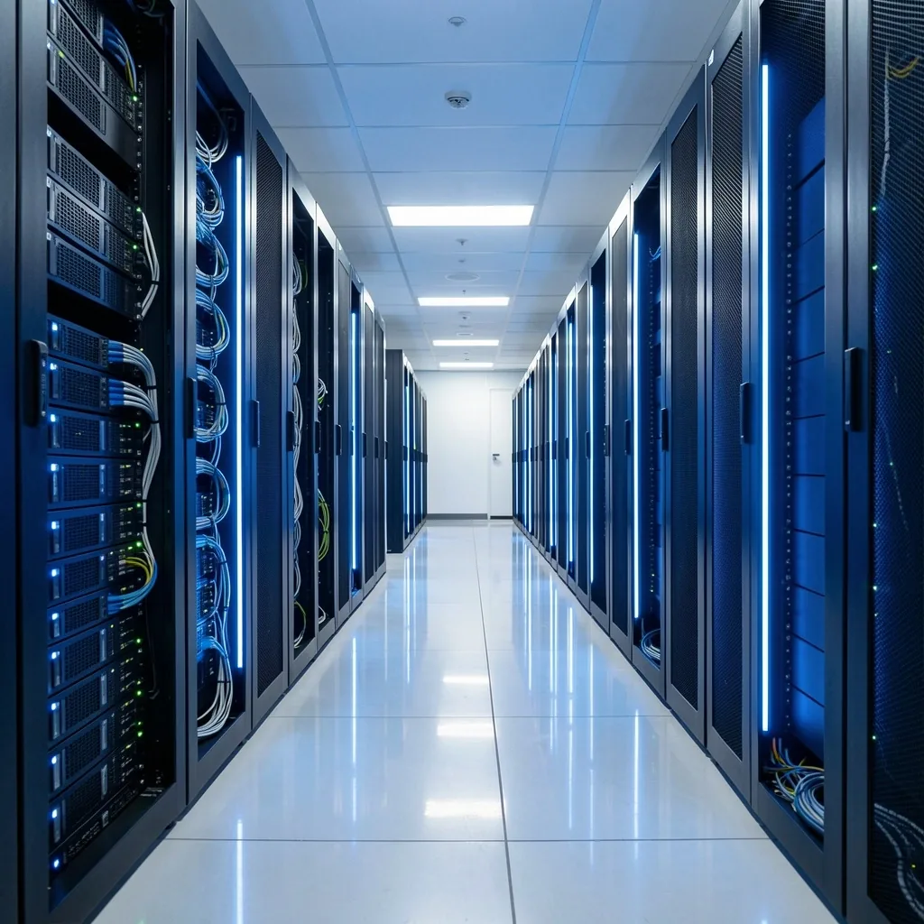 Servidores de base de datos en un centro de datos corporativo